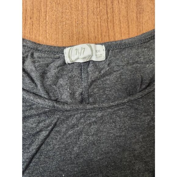 24/7 Comfort Apperal 2X dark gray dress with ruching on the side (L) - Picture 3 of 5